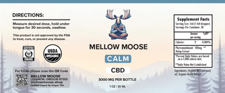 CALM | 3000mg CBD Tincture (Organic)