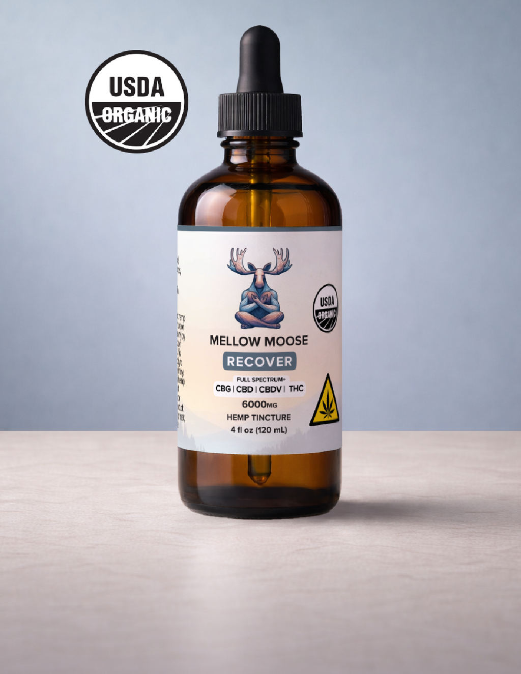 USDA Organic 6000mg Full Spectrum+ Hemp Tincture | Recover