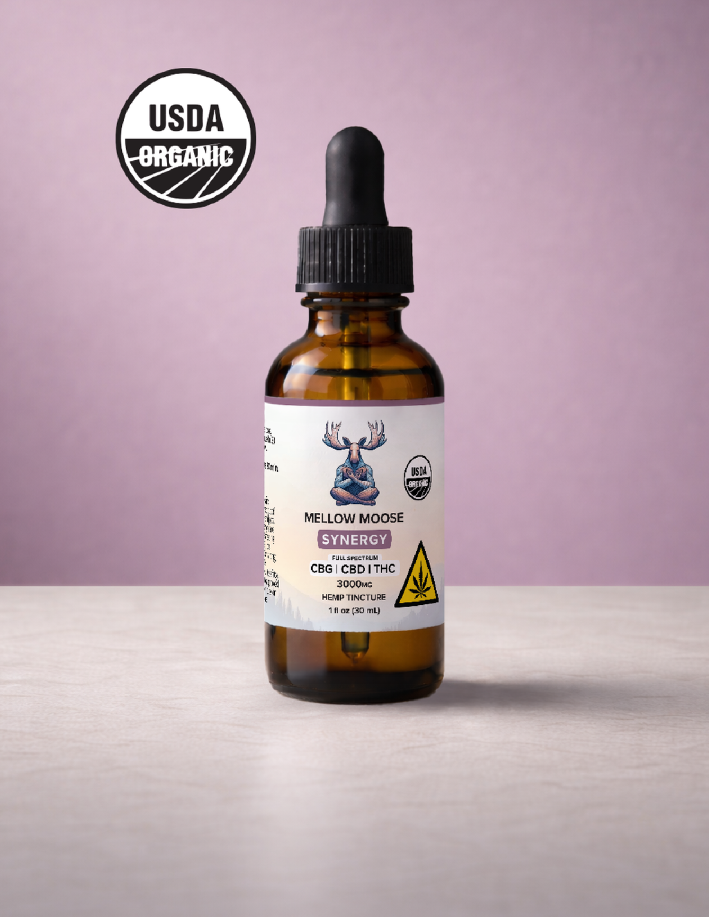 USDA Organic 3000mg Full Spectrum Tincture | Synergy | Mellow Moose
